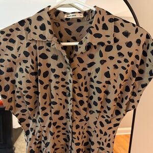 Marine Layer Arden Midi Shirt Dress, Animal print, size small, adorable,